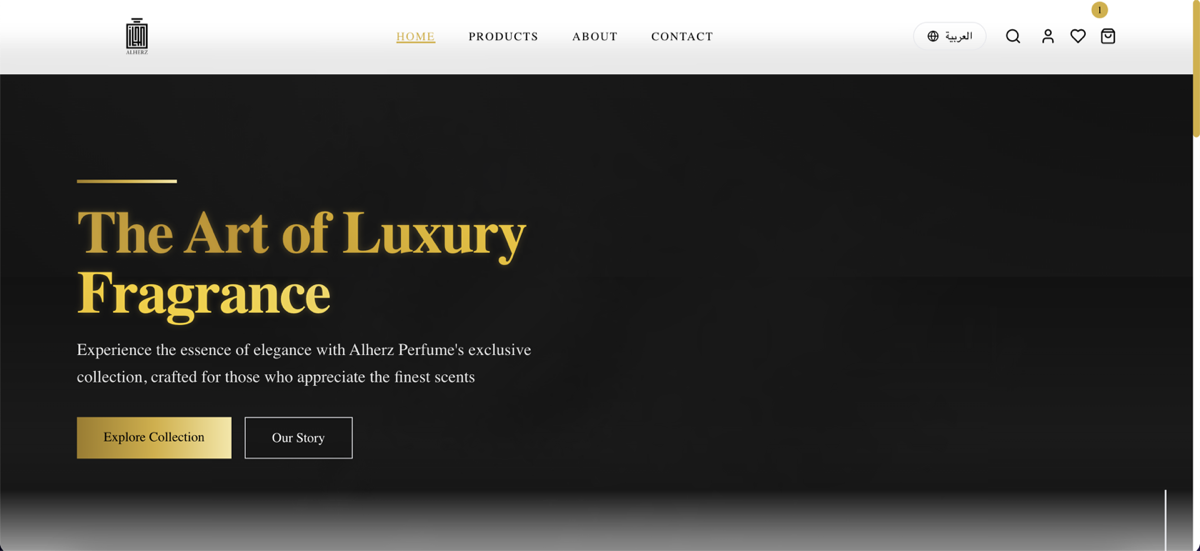 Alherz Perfume - Advanced E-commerce Platform with CMS — preview screenshot
