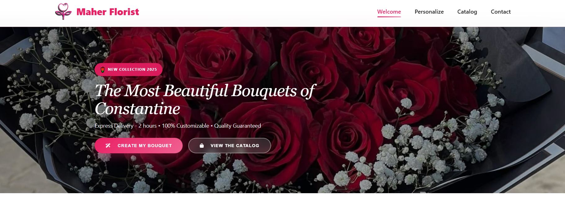 Maher Fleuriste - Full-Stack E-commerce Florist Platform — preview screenshot